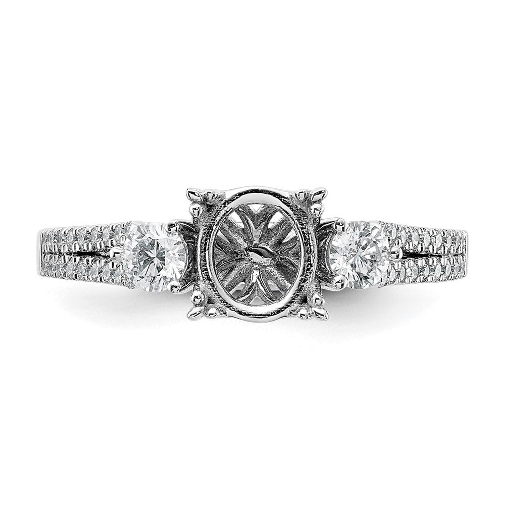 14k White Gold 3/8 ct Lab Grown Diamond VS/SI+ G+ 1 ct Center Semi Eng Ring