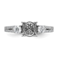 14k White Gold 3/8 ct Lab Grown Diamond VS/SI+ G+ 1 ct Center Semi Eng Ring
