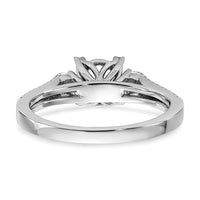 14k White Gold 3/8 ct Lab Grown Diamond VS/SI+ G+ 1 ct Center Semi Eng Ring