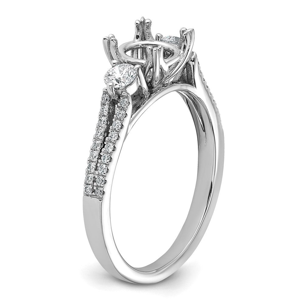 14k White Gold 3/8 ct Lab Grown Diamond VS/SI+ G+ 1 ct Center Semi Eng Ring