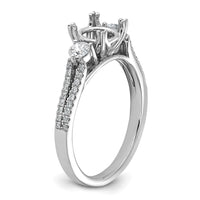 14k White Gold 3/8 ct Lab Grown Diamond VS/SI+ G+ 1 ct Center Semi Eng Ring