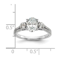 14k White Gold 3/8 ct Lab Grown Diamond VS/SI+ G+ 1 ct Center Semi Eng Ring