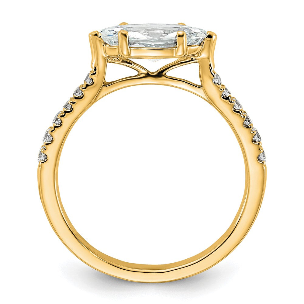 14ky 1/5 ct Lab Grown Dia VS/SI+ G+ 1 ct East-West Marquise Semi Eng Ring