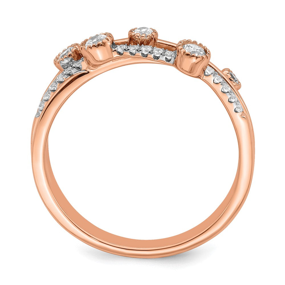 14kr 1/4 ct Lab Grown Diamond VS/SI+ G+ Comp Criss Cross Ring