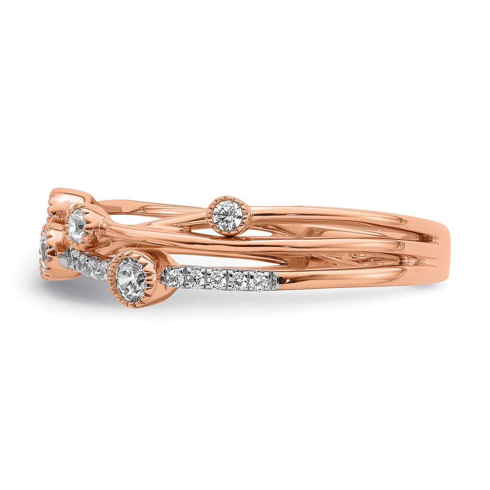 14kr 1/4 ct Lab Grown Diamond VS/SI+ G+ Comp Criss Cross Ring