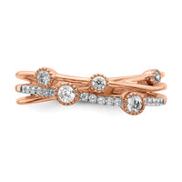 14kr 1/4 ct Lab Grown Diamond VS/SI+ G+ Comp Criss Cross Ring