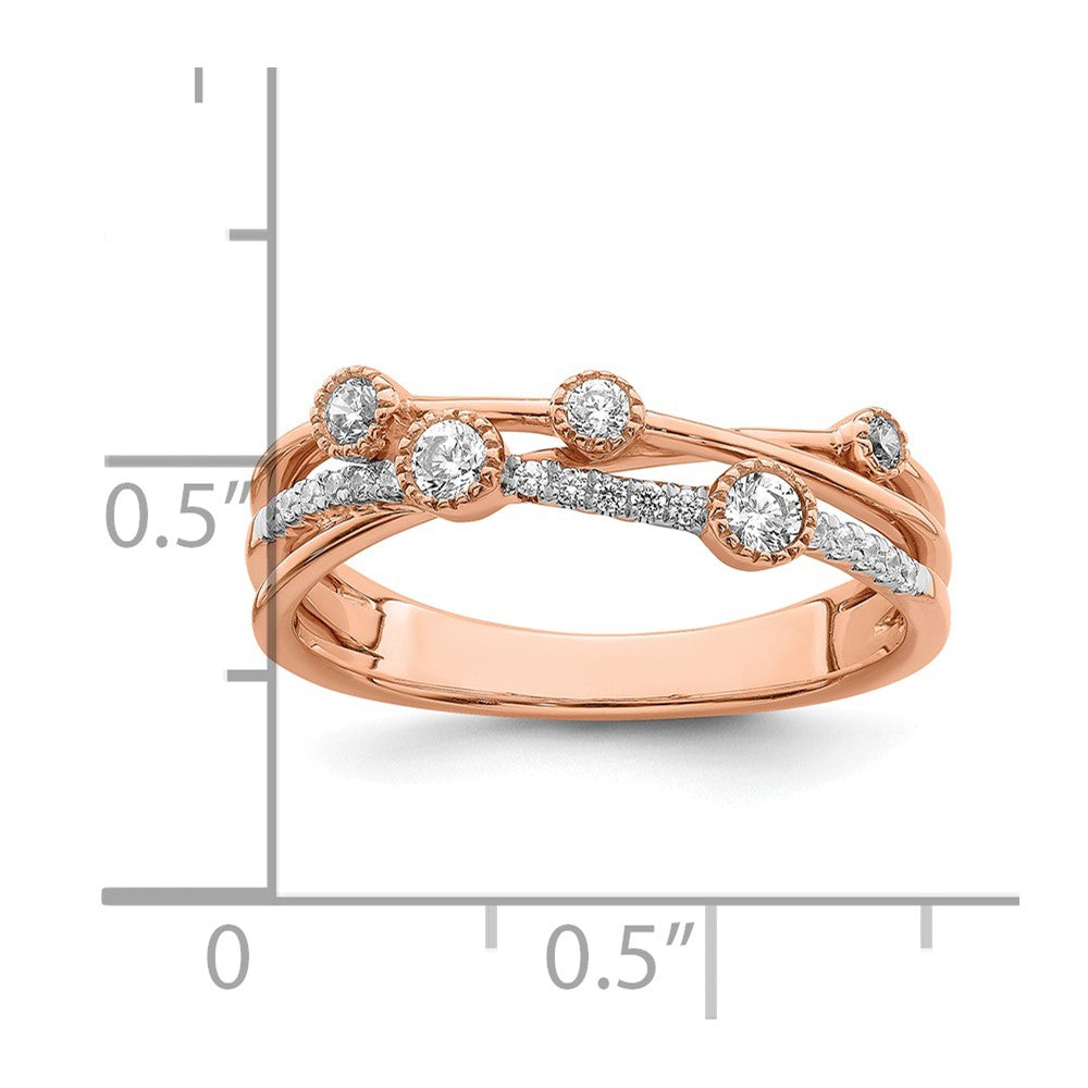 14kr 1/4 ct Lab Grown Diamond VS/SI+ G+ Comp Criss Cross Ring
