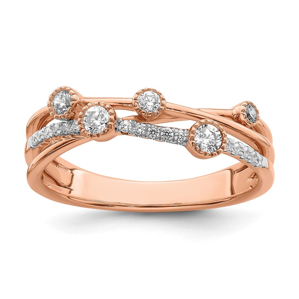 14kr 1/4 ct Lab Grown Diamond VS/SI+ G+ Comp Criss Cross Ring