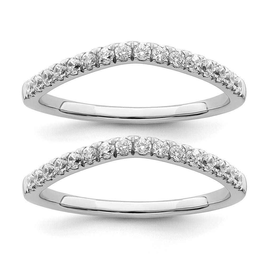14k White Gold 1/2 ct Lab Grown Diamond VS/SI+ G+ Set of 2 Wedding Bands