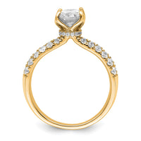 14k 1 5/8ct Lab Grown Diamond VS+ F+ Oval Complete Eng Ring