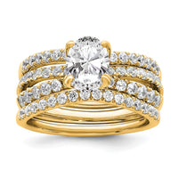 14k 1 5/8ct Lab Grown Diamond VS+ F+ Oval Complete Eng Ring