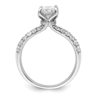14k White Gold 1 5/8ct Cert Lab Grown Diamond VS+ F+ Oval Comp Eng Ring