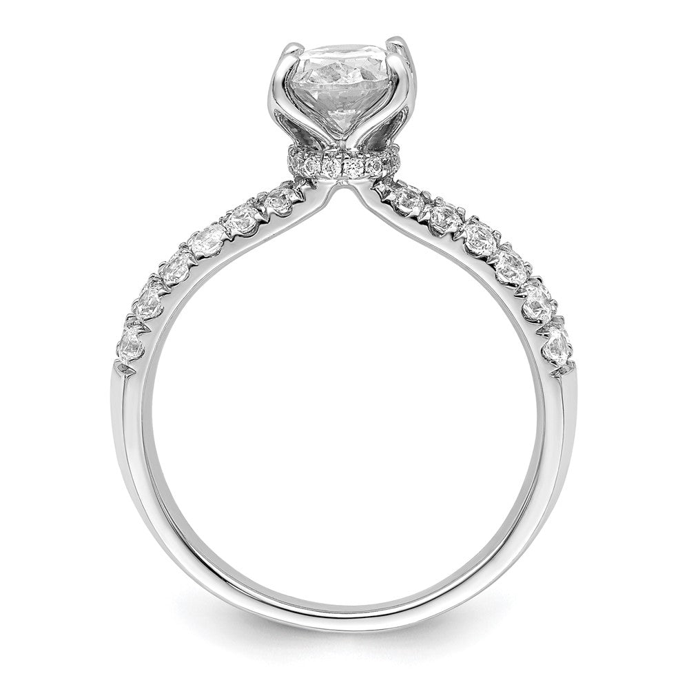 14k White Gold 1 5/8ct Lab Grown Diamond VS+ F+ Oval Complete Eng Ring