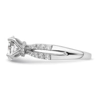 14k White Gold 1 5/8ct Lab Grown Diamond VS+ F+ Oval Complete Eng Ring