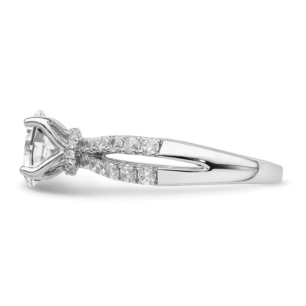 14k White Gold 1 5/8ct Cert Lab Grown Diamond VS+ F+ Oval Comp Eng Ring