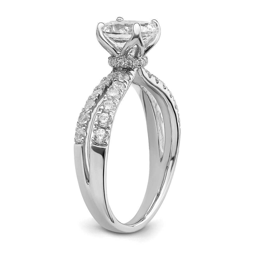 14k White Gold 1 5/8ct Lab Grown Diamond VS+ F+ Oval Complete Eng Ring