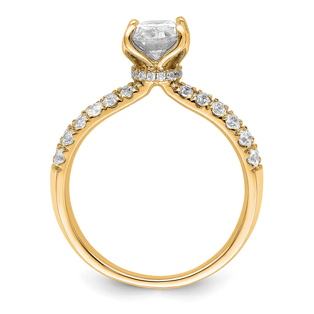 14k 1 5/8ct Certified Lab Grown Diamond VS+ F+ Oval Complete Eng Ring