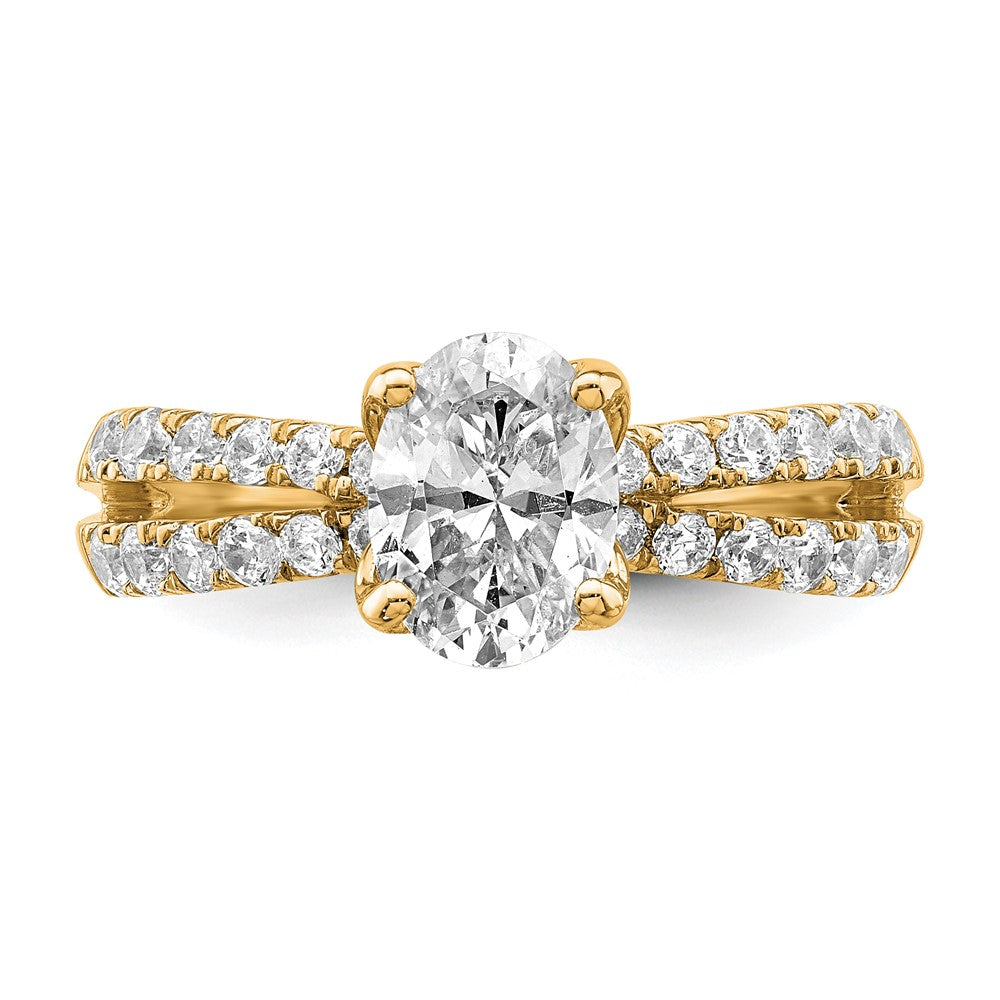 14k 1 5/8ct Certified Lab Grown Diamond VS+ F+ Oval Complete Eng Ring