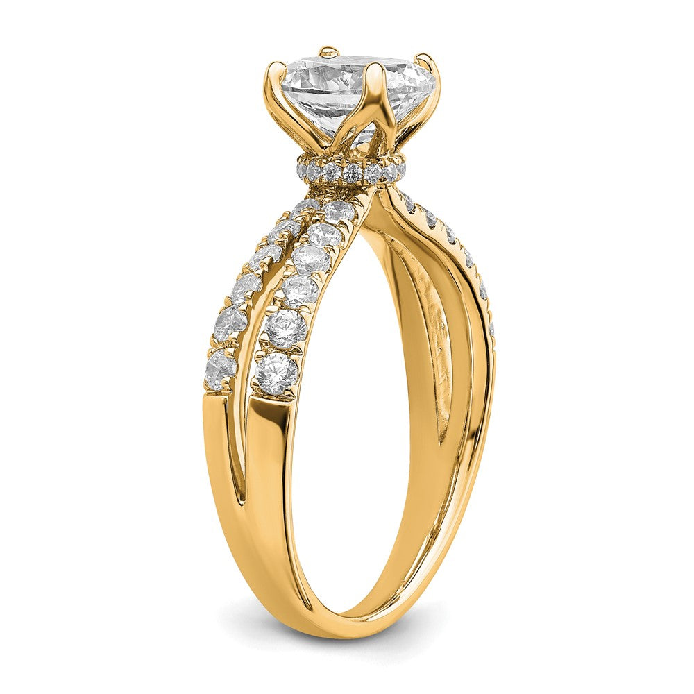 14k 1 5/8ct Certified Lab Grown Diamond VS+ F+ Oval Complete Eng Ring