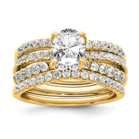 14k 1 5/8ct Certified Lab Grown Diamond VS+ F+ Oval Complete Eng Ring