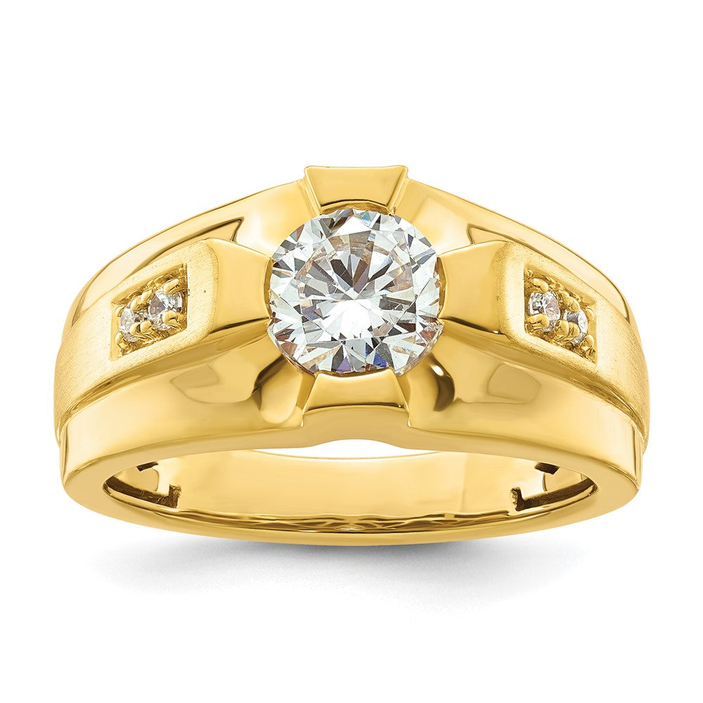 10k 1/15 ct Lab Grown Diamond VS/SI+ G+ Semi Mount Men's Ring