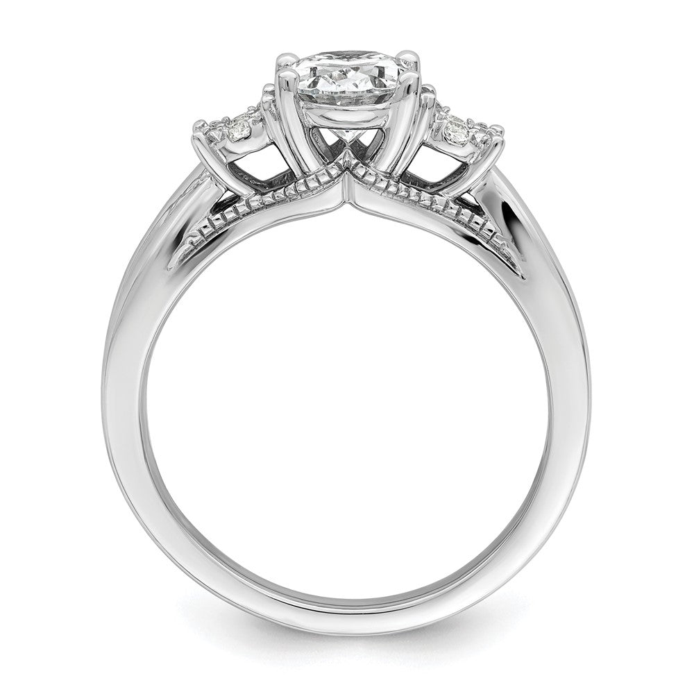 14k White Gold 1/8 ct Lab Grown Diamond VS/SI+ G+ 1 ct Center Semi Eng Ring