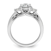 14k White Gold 1/8 ct Lab Grown Diamond VS/SI+ G+ 1 ct Center Semi Eng Ring