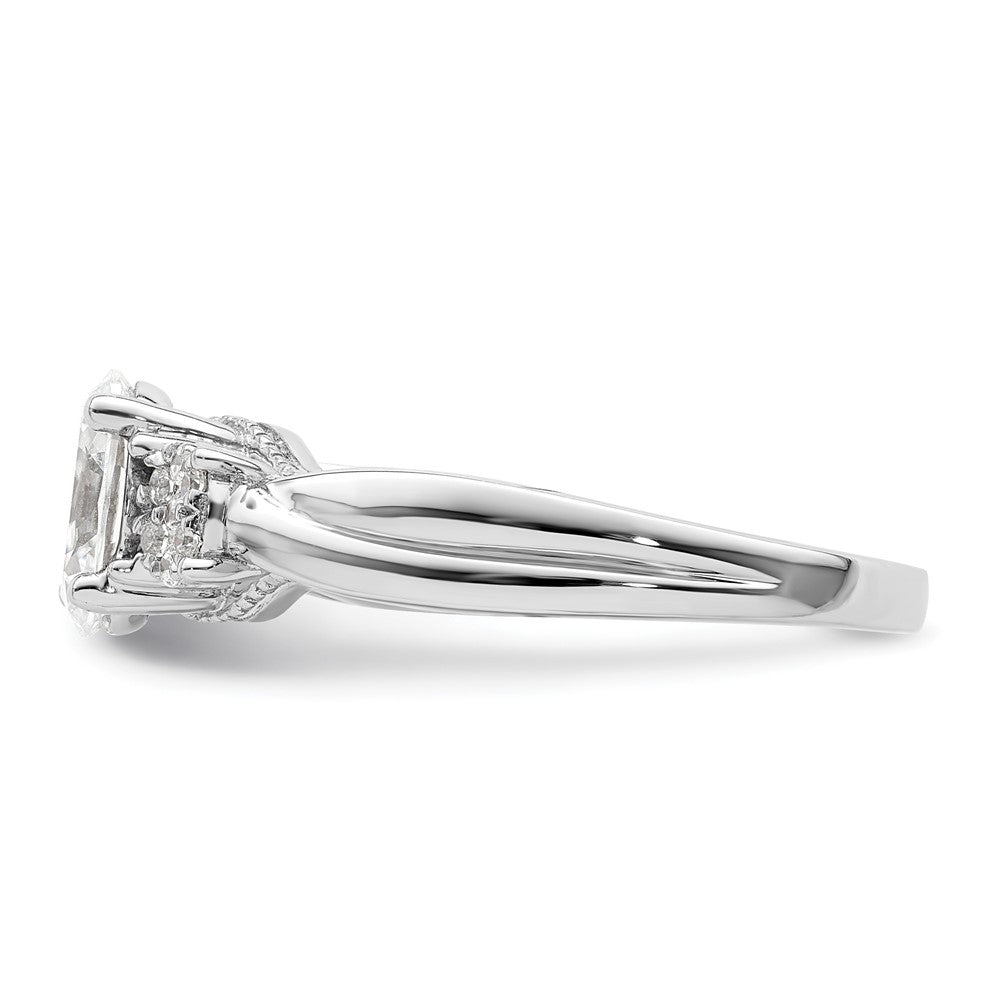 14k White Gold 1/8 ct Lab Grown Diamond VS/SI+ G+ 1 ct Center Semi Eng Ring