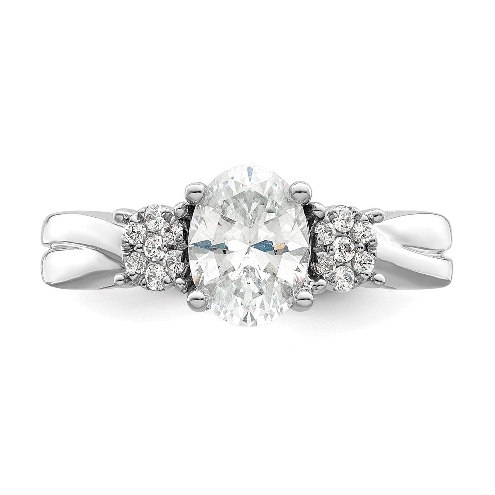 14k White Gold 1/8 ct Lab Grown Diamond VS/SI+ G+ 1 ct Center Semi Eng Ring