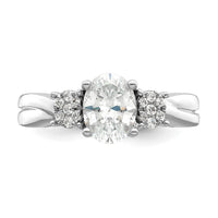 14k White Gold 1/8 ct Lab Grown Diamond VS/SI+ G+ 1 ct Center Semi Eng Ring