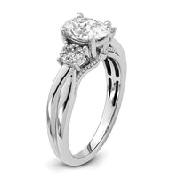 14k White Gold 1/8 ct Lab Grown Diamond VS/SI+ G+ 1 ct Center Semi Eng Ring
