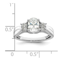 14k White Gold 1/8 ct Lab Grown Diamond VS/SI+ G+ 1 ct Center Semi Eng Ring