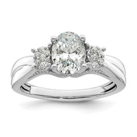 14k White Gold 1/8 ct Lab Grown Diamond VS/SI+ G+ 1 ct Center Semi Eng Ring