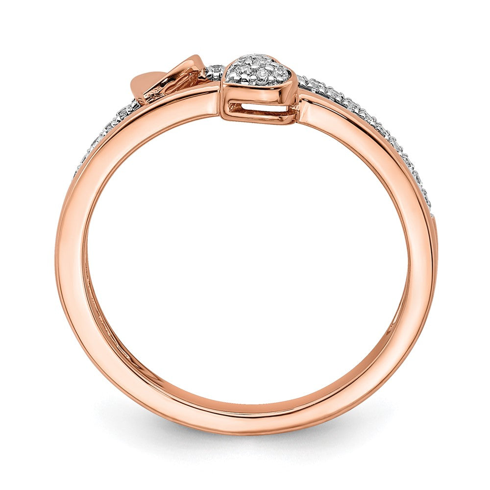 14k Rose Gold 1/8 ct Lab Grown Diamond VS/SI+ G+ Complete Hearts Ring