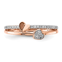 14k Rose Gold 1/8 ct Lab Grown Diamond VS/SI+ G+ Complete Hearts Ring