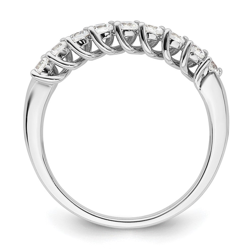 14k White Gold 1/2 ct Lab Grown Diamond VS/SI+ G+ 9 Stone Complete Band