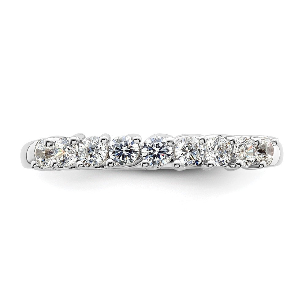 14k White Gold 1/2 ct Lab Grown Diamond VS/SI+ G+ 9 Stone Complete Band