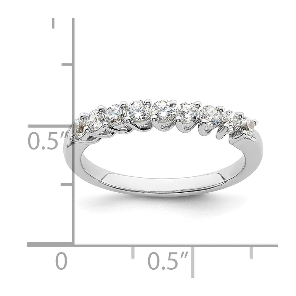 14k White Gold 1/2 ct Lab Grown Diamond VS/SI+ G+ 9 Stone Complete Band