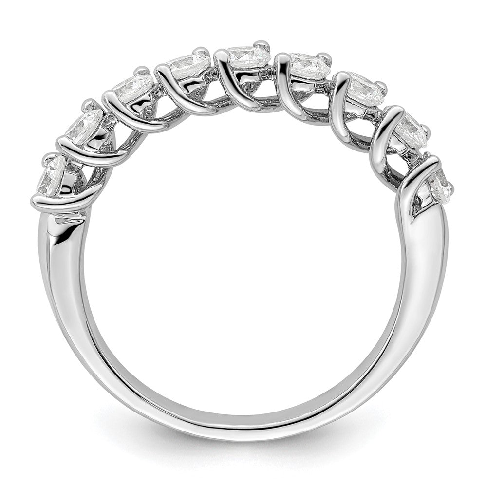14k White Gold 1 ct Lab Grown Diamond VS/SI+ G+ 9 Stone Complete Band
