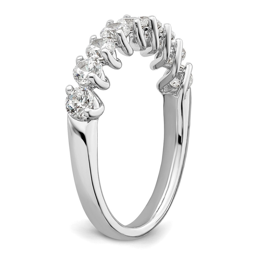 14k White Gold 1 ct Lab Grown Diamond VS/SI+ G+ 9 Stone Complete Band