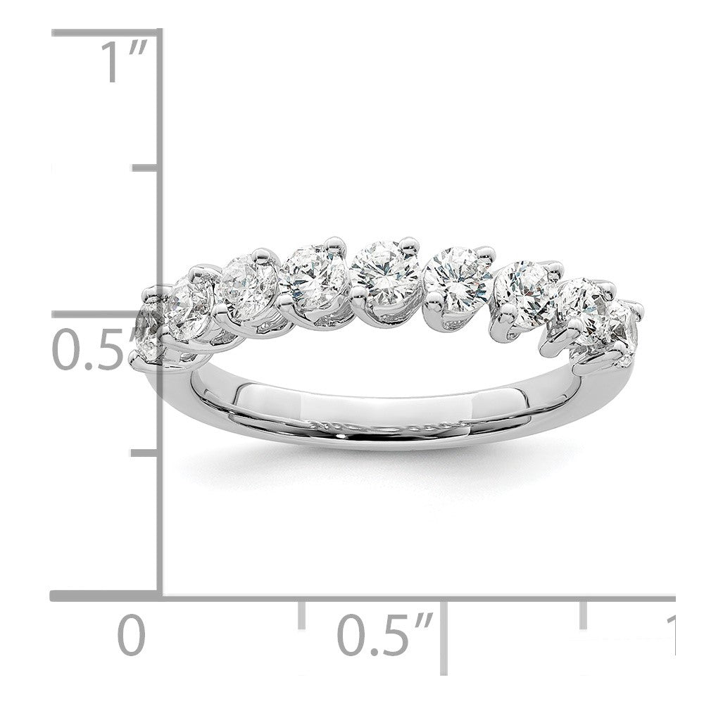 14k White Gold 1 ct Lab Grown Diamond VS/SI+ G+ 9 Stone Complete Band