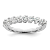 14k White Gold 1 ct Lab Grown Diamond VS/SI+ G+ 9 Stone Complete Band