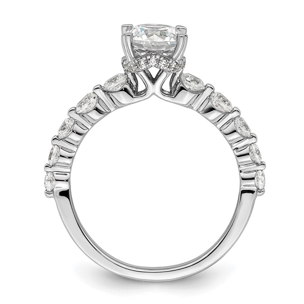 14kw 3/4ct Lab Grown Diamond VS/SI+ G+ 3/4ct Round Semi Solitaire Eng Ring