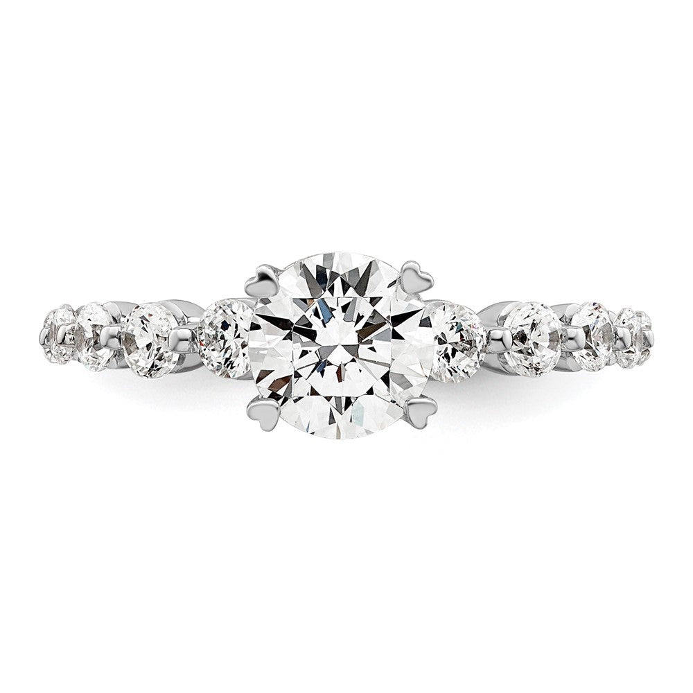 14kw 3/4ct Lab Grown Diamond VS/SI+ G+ 3/4ct Round Semi Solitaire Eng Ring