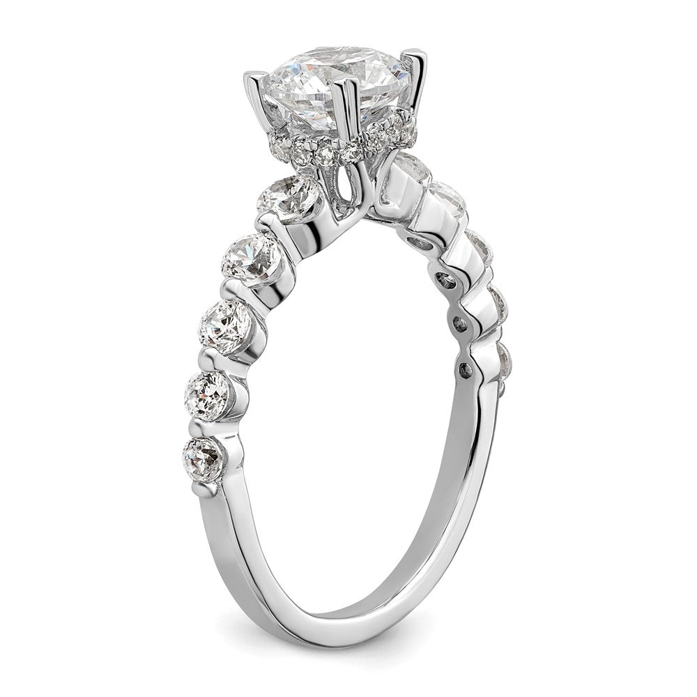 14kw 3/4ct Lab Grown Diamond VS/SI+ G+ 3/4ct Round Semi Solitaire Eng Ring