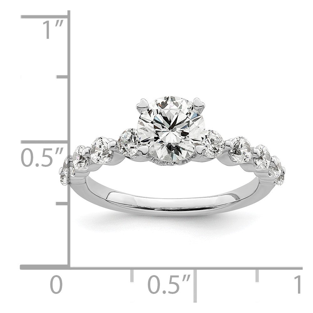 14kw 3/4ct Lab Grown Diamond VS/SI+ G+ 3/4ct Round Semi Solitaire Eng Ring