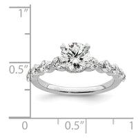 14kw 3/4ct Lab Grown Diamond VS/SI+ G+ 3/4ct Round Semi Solitaire Eng Ring