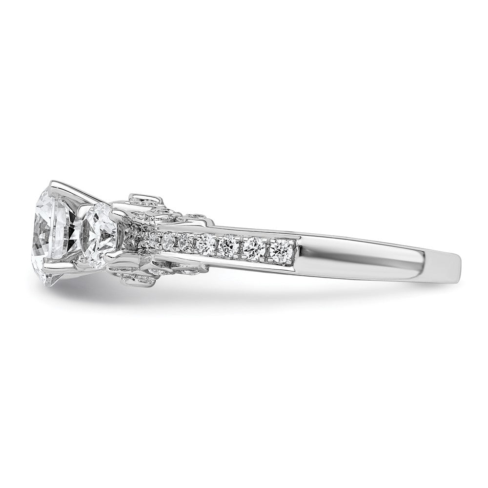 14kw 1 3/4ct Cert Lab Grown Diamond VS+ F+ Round Comp 3 Stone Eng Ring