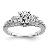 14kw 1 3/4ct Cert Lab Grown Diamond VS+ F+ Round Comp 3 Stone Eng Ring