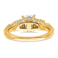 14k 1 3/4ct Cert Lab Grown Diamond VS+ F+ Round Comp 3 Stone Eng Ring